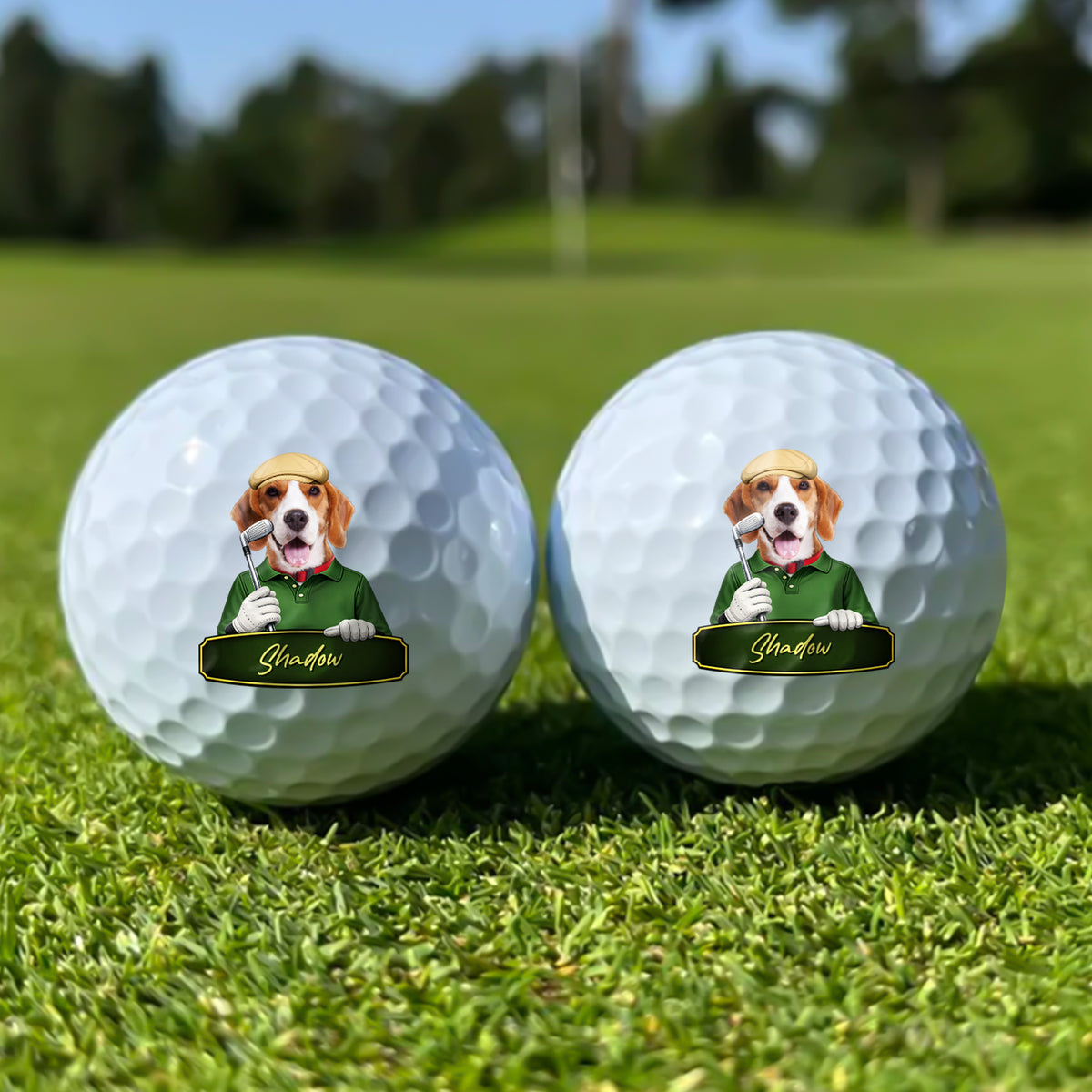 Custom Cute Cartoon Pet Character Photo With Name Golf Ball TH10 169781