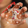 Custom Dog Photo Merry Woofmas Glass Ornament - Gift For Christmas, Dog Lovers Gift HO82 903312