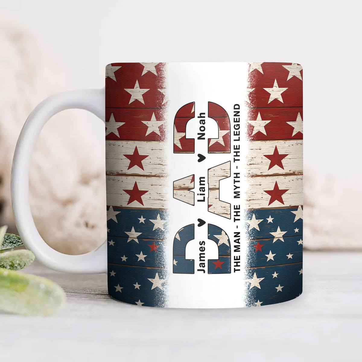 Dad The Man The Myth The Legend - Personalized Mug For America Dad Grandpa CH07 895990