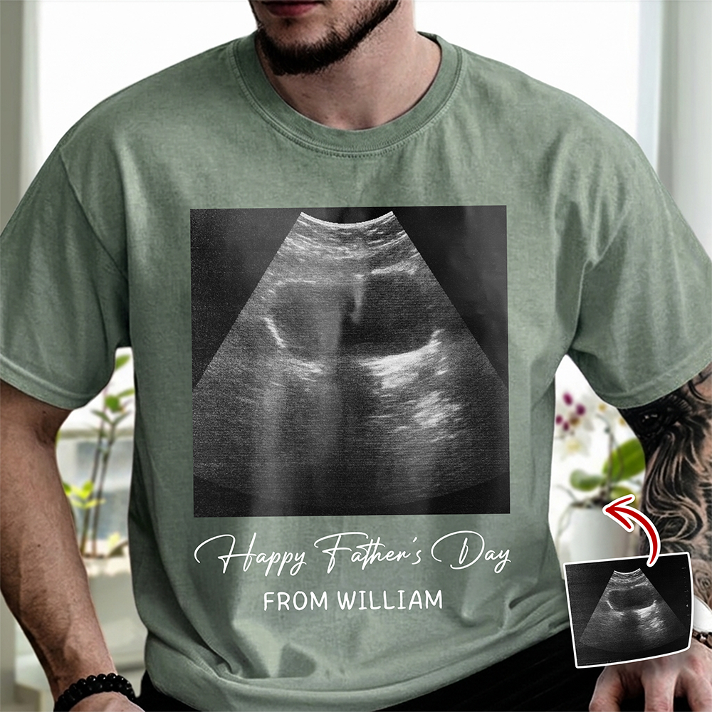Custom Ultrasound Photo Happy Father's Day Comfort Shirt  - Personalized New Dad Gift CH07 911514