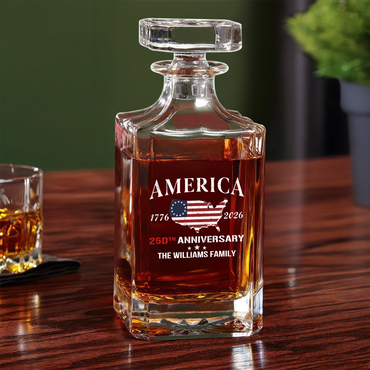 Custom Family Name America 250th Anniversary Decanter LM32 897713