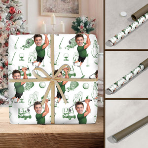 Custom Funny Golfer Photo Wrapping Paper Unique Gift LM32 893833