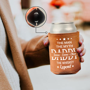 Personalized Gift To Dad The Man The Myth The Legend Leather Can Cooler Holder HO82 894092