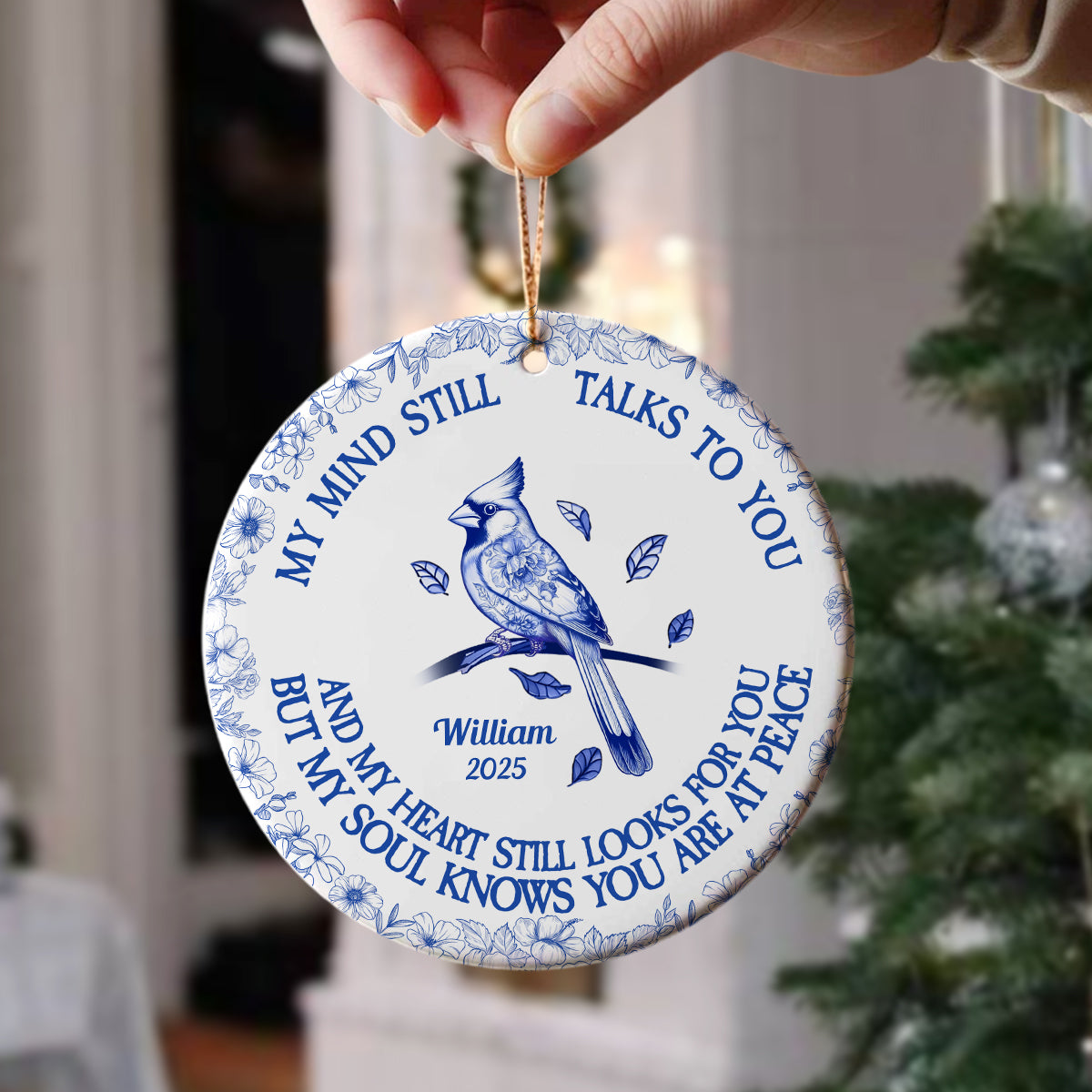 My Mind Still Talks To You Toile - Personalized Ceramic Ornament HA75 897460