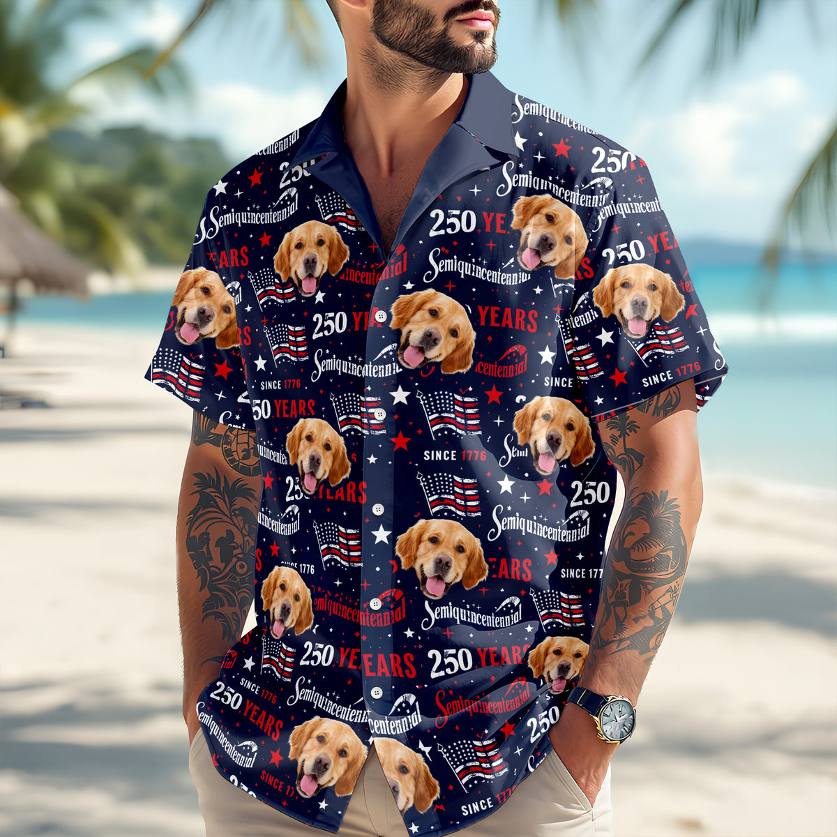 Custom Dog Cat Photo America 250 Semiquincentennial Hawaii Shirt LM32 899507