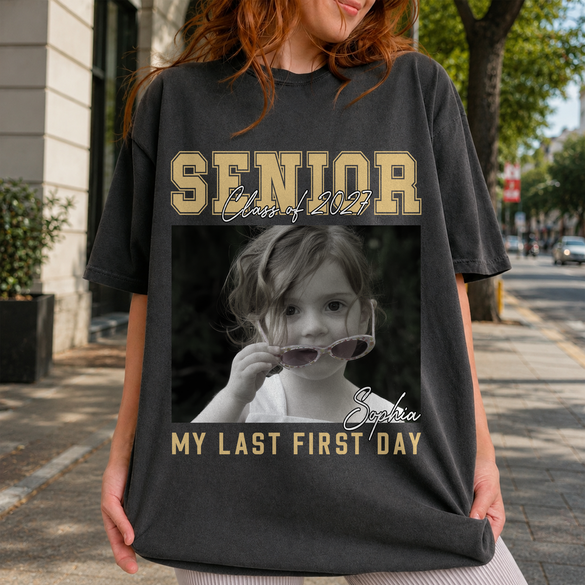 Custom Photo Senior 2027 My Last First Day Comfort Shirt CH07 180306