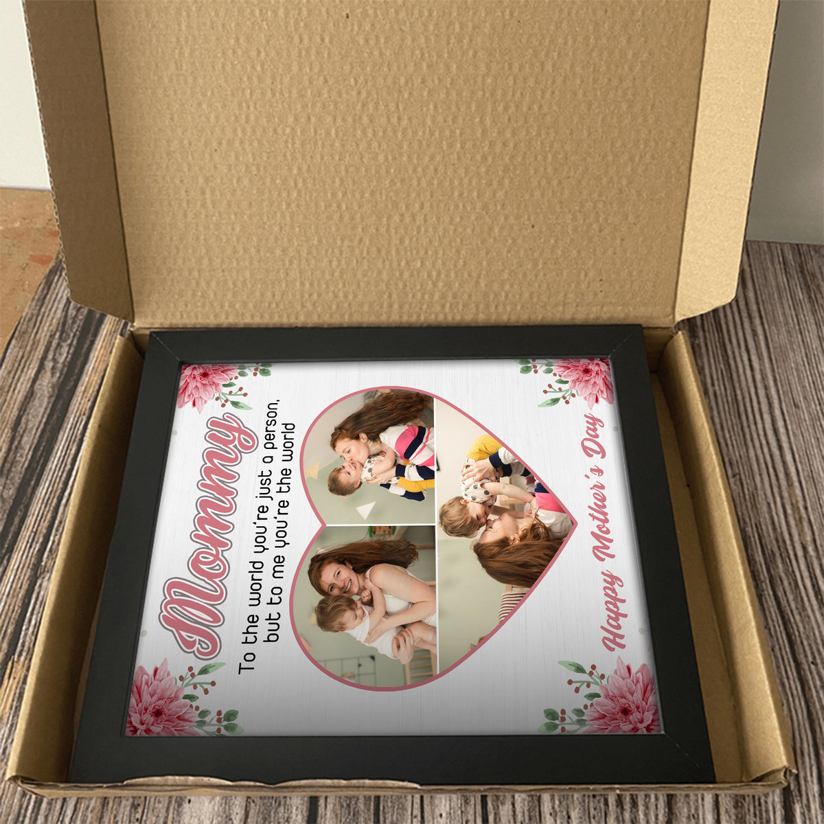 Cutom Photo Mom, To Me You're The Wold Personalized Picture Frame Gift For Mom Grandma CH07 895256