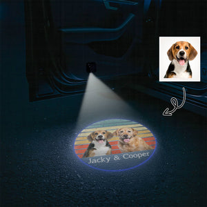 Custom Dog Photo With Vintage Retro Style Car Door Projector Light HO82 894360