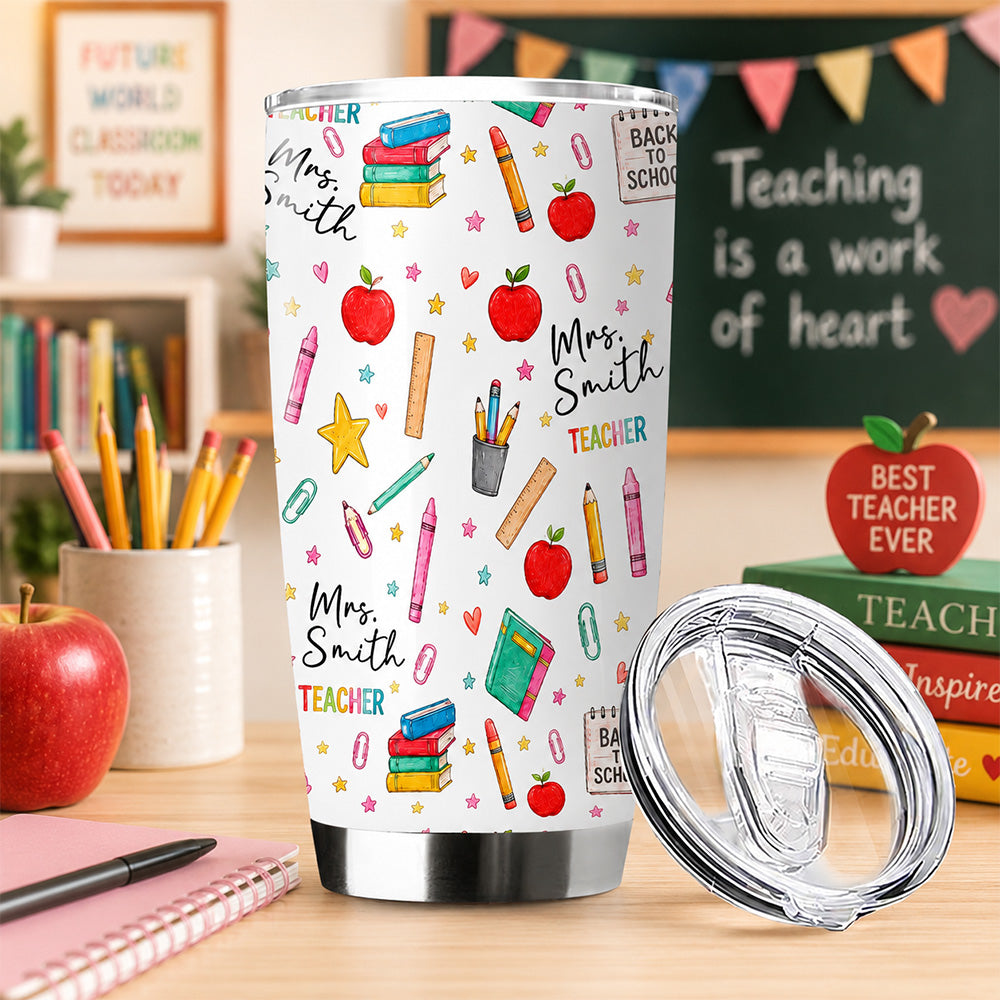 Custom Teacher Name Back To School Fat Tumbler Back To School Gift HA75 921940