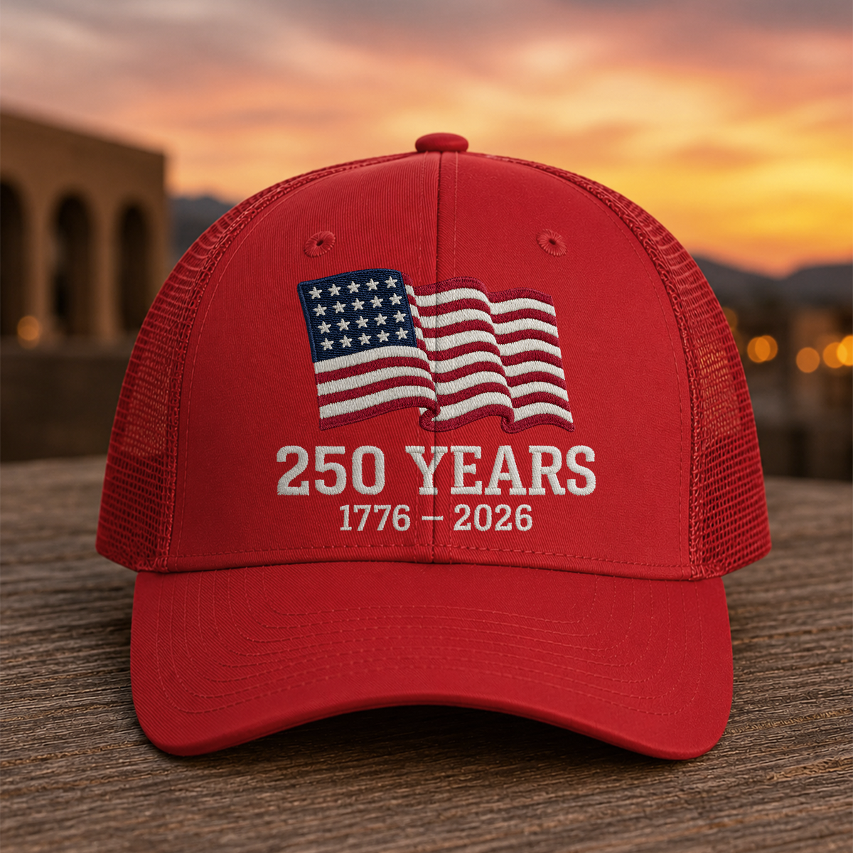 America Flag 250 Years Anniversary  1776-2026 Embroidered Trucker Hat CH07 911912