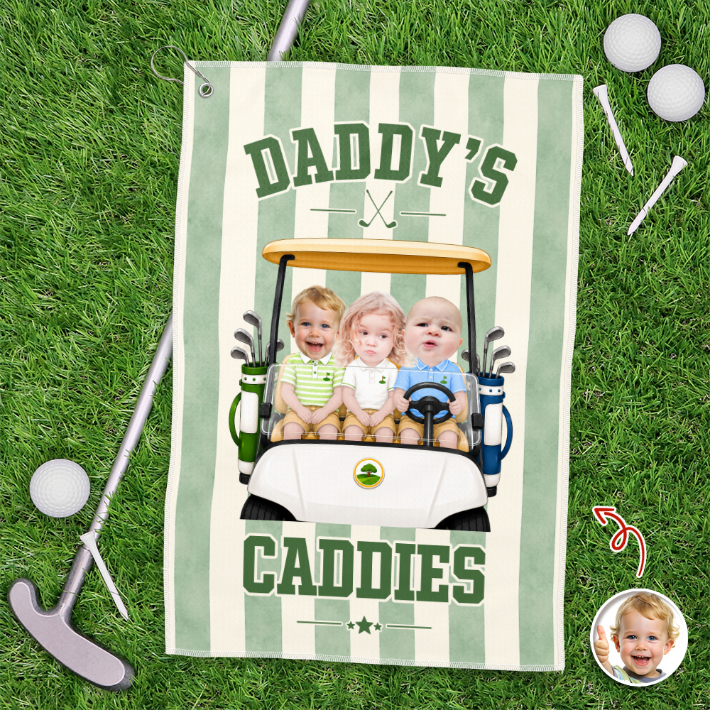 Custom Photo Daddy's Caddies Golf Towel Gift For Father's Day LM32 669081