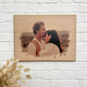 Custom Photo Couple Wooden Block, Gift For Girlfriend, Boyfriend, Valentine's Day HO82 900892