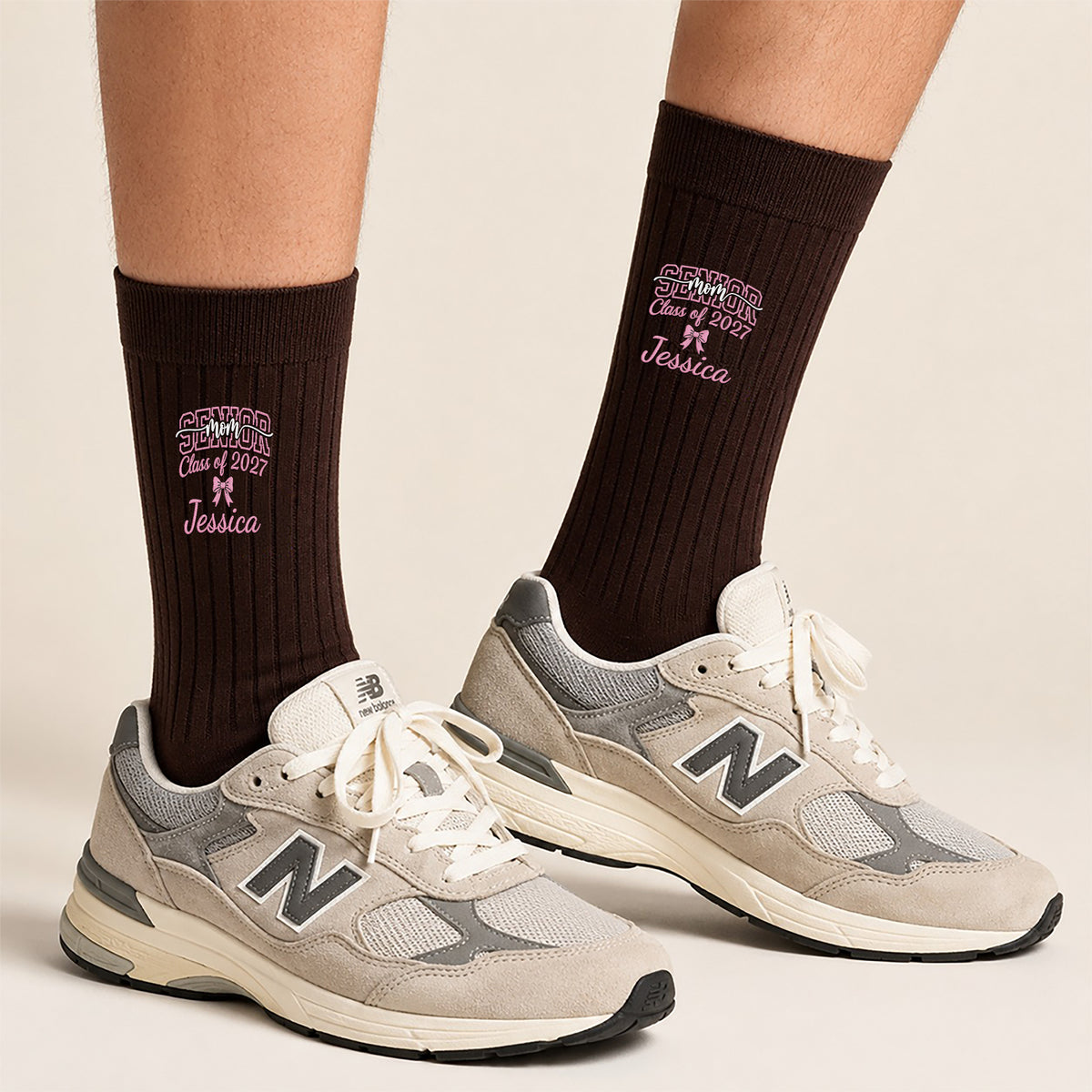 Personalized Name Senior Mom, Dad - Class of 2027 Embroidered Socks LM32 669915