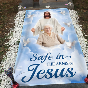 Custom Photo God Has You in His Arms Memorial Grave Blanket HA75 892788
