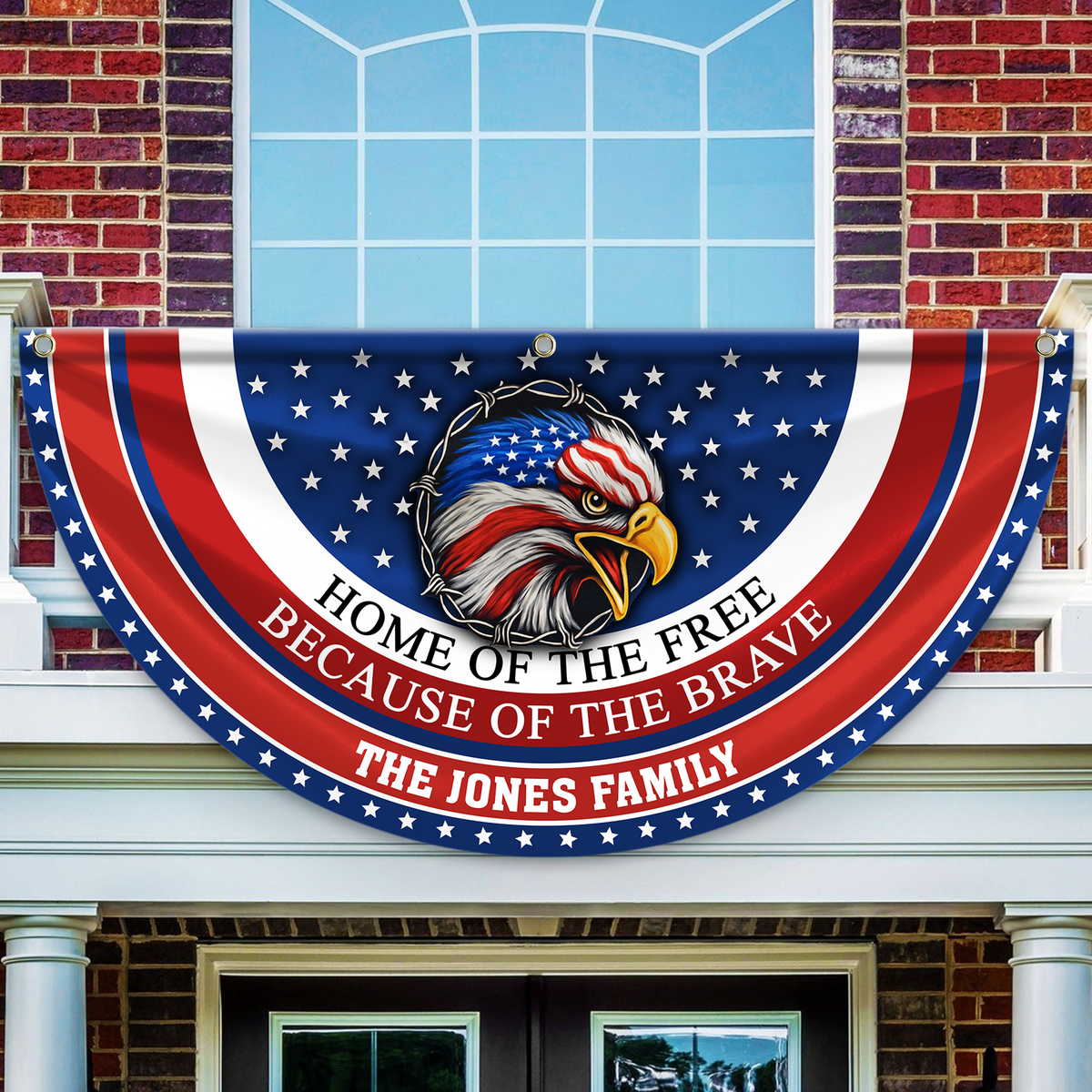 Custom Family Name Home Of The Free Because Of The Brave Non-Pleated Fan Flag CH07 910180