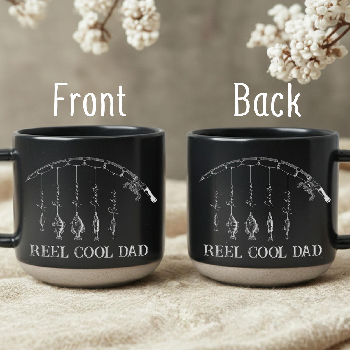 Personalized Name Reel Cool Dad Fishing Pottery Mug, Fishing Lover Gift LM32 669245