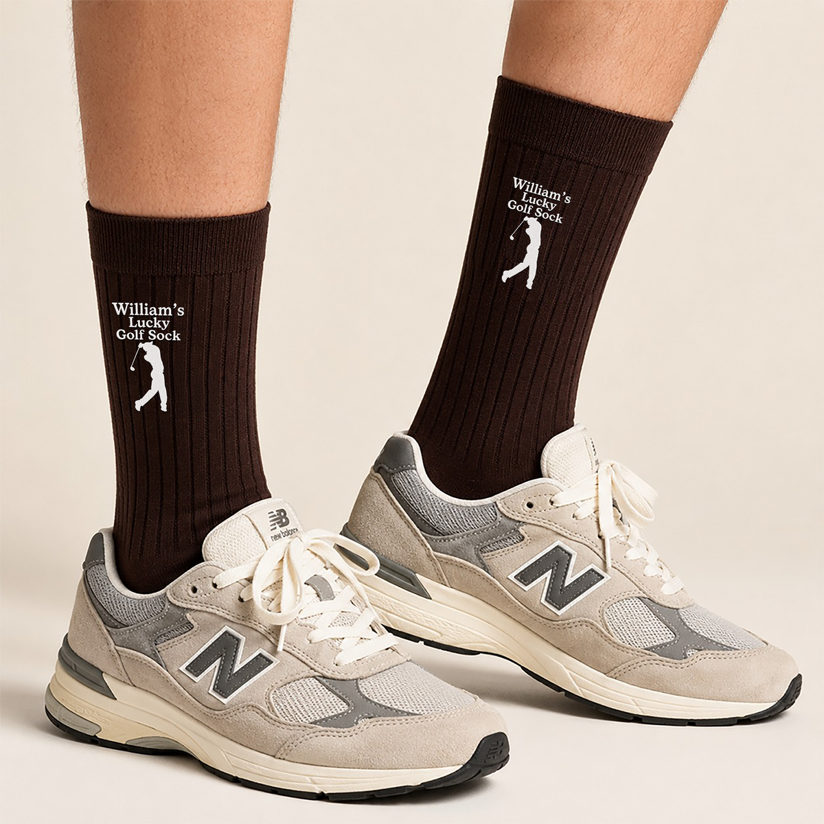 Custom Name Lucky Golf Socks, Personalized Golf Lover Gift, Funny Sports Socks TH10 170987