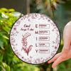 God Says I Am Name Letter In Bible Toile De Jouy Style - Personalized Stained Glass Suncatcher CH07 896962