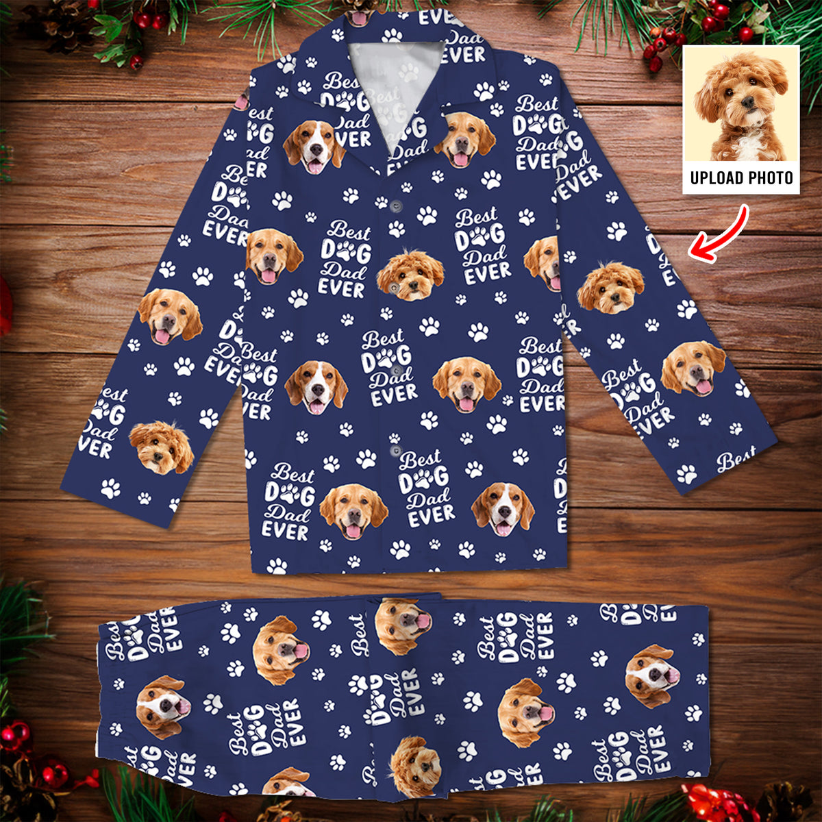 Custom Photo Best Dog Dad Dog Mom Paw Paw - Personalized Pajamas Gift For Pet Lovers HO82 894378