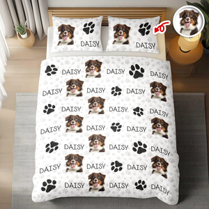Custom Photo And Name On Quilt Bedding Set For Dog Lover TH10 896665