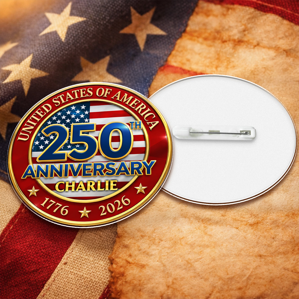 Personalized United States Of America Anniversary 1776-2026 Acrylic Pin HA75 920960