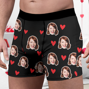 Custom Face Photo Men's Boxer Anniversary Gift for Husband, Funny Boyfriend HO82 900834