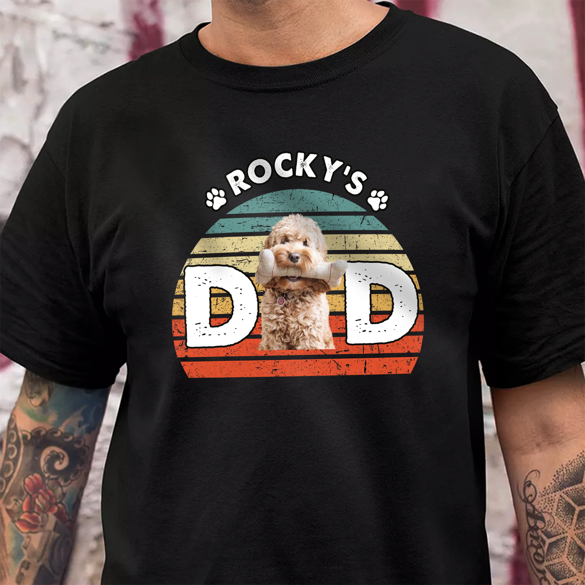 Custom Photo Dog Dad Mom Retro Dark Shirt For Dog Lovers CH07 895868
