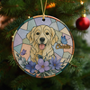 Custom Dog Photo With Sunflower Memorial Ceramic Ornament - Personalized Gift For Dog Lovers HO82 903326