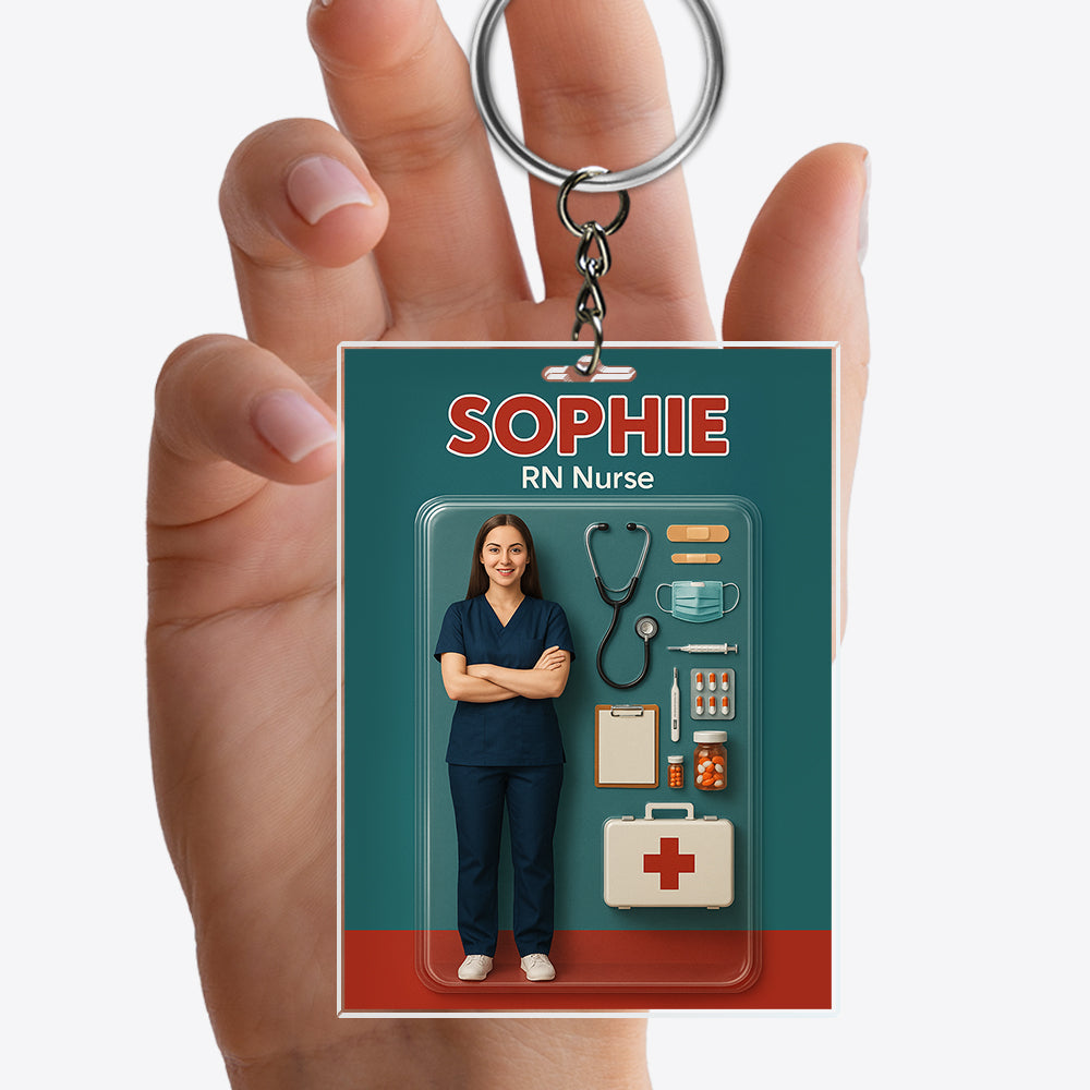 Custom Photo 3D Effect Nurse Figure Acrylic Keychain HO82 893912