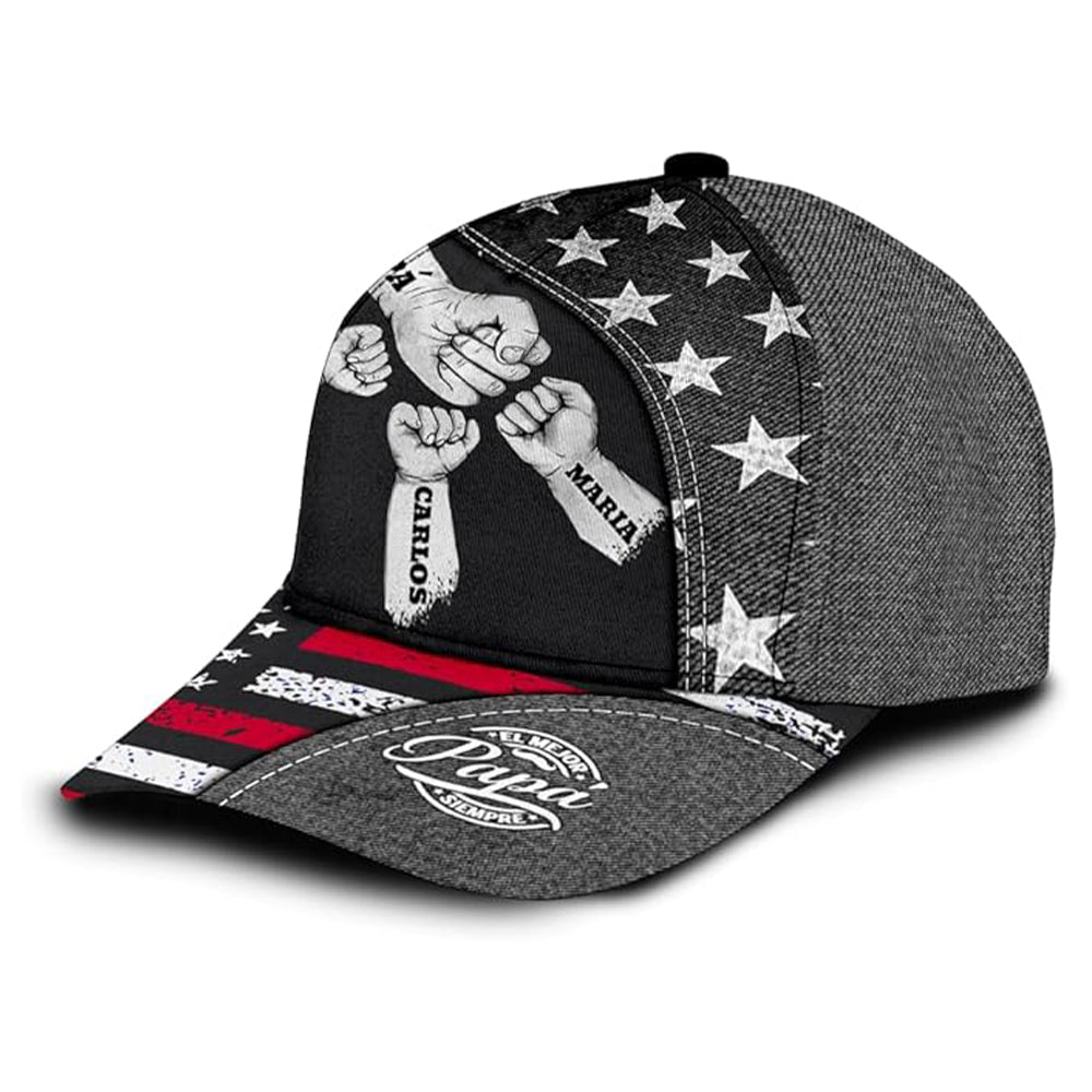 Personalized Fist Bump Hat with Kid’s Names - Best Dad Ever Classic Cap LM32 669157