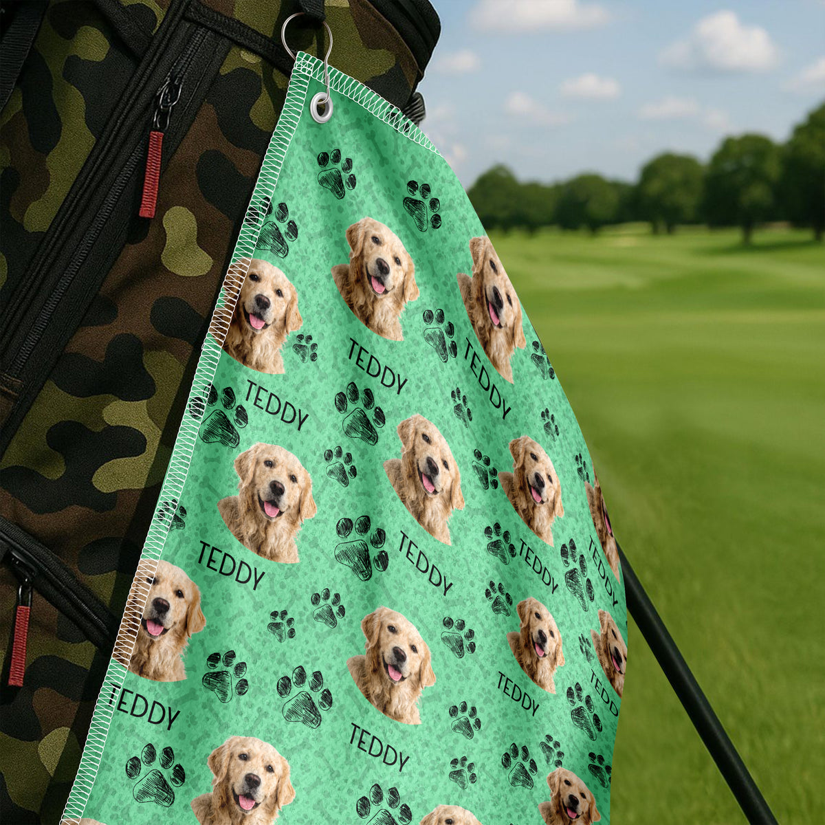 Custom Dog Cat Paw Pattern Golf Towel Gift For Dog Cat Lovers HA75 892564