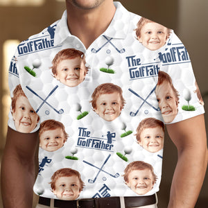 Custom Funny Face The Golf Father Polo Shirt Gift For Golfer, Golf Lovers CH07 899800