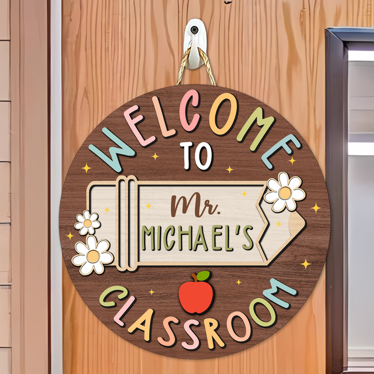 Personalized Teacher's Name Door Hanger Classroom Decor And Gift For Teacher HO82 894418