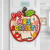 Personalized Apple Teacher Welcome Door Sign, Custom Name Classroom Door Hanger, Back to School Gift CH07 180038