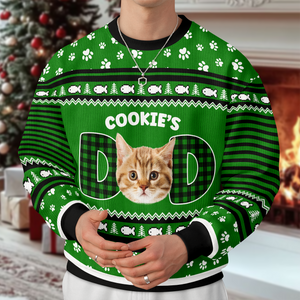 Custom Photo Cat Mom Cat Dad Ugly Sweater Christmas Gift HA75 897610