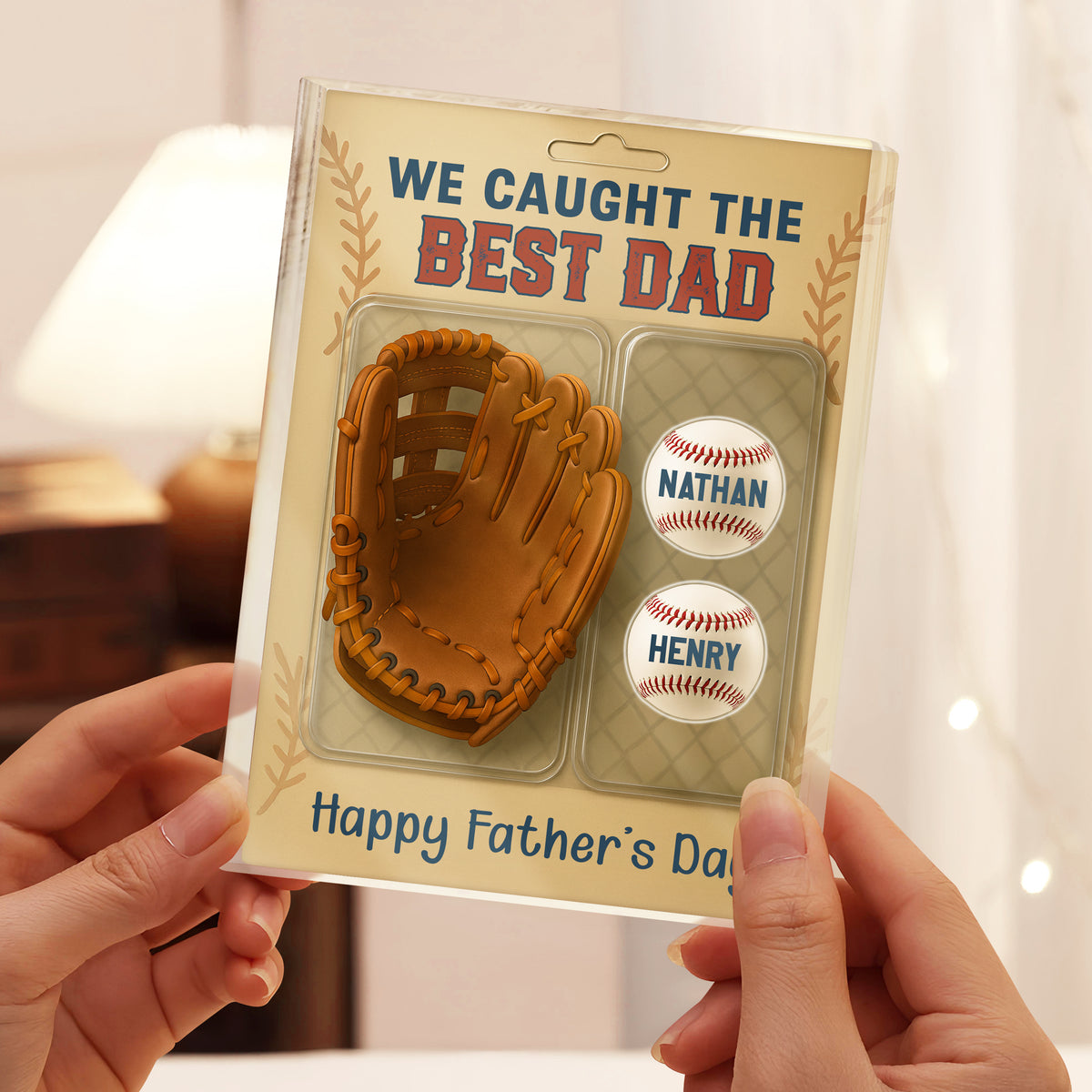 We Caught The Best Dad Grandpa Baseball & Glove Figures Style Acrylic Block Plaque Personalized Gift For Father's Day HO82 893764