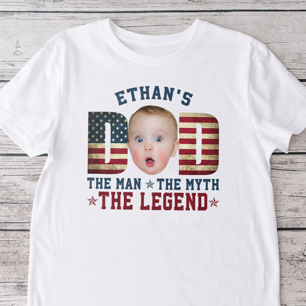 Custom Kid Photo - Dad, The Man The Myth The Legend Dad Bright Shirt HA75 892468