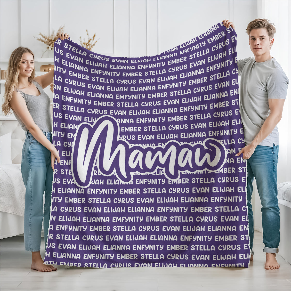 Custom Kid Names Blanket Gift For Mother's Day, Father's Day Personalized Gift HO82 893536