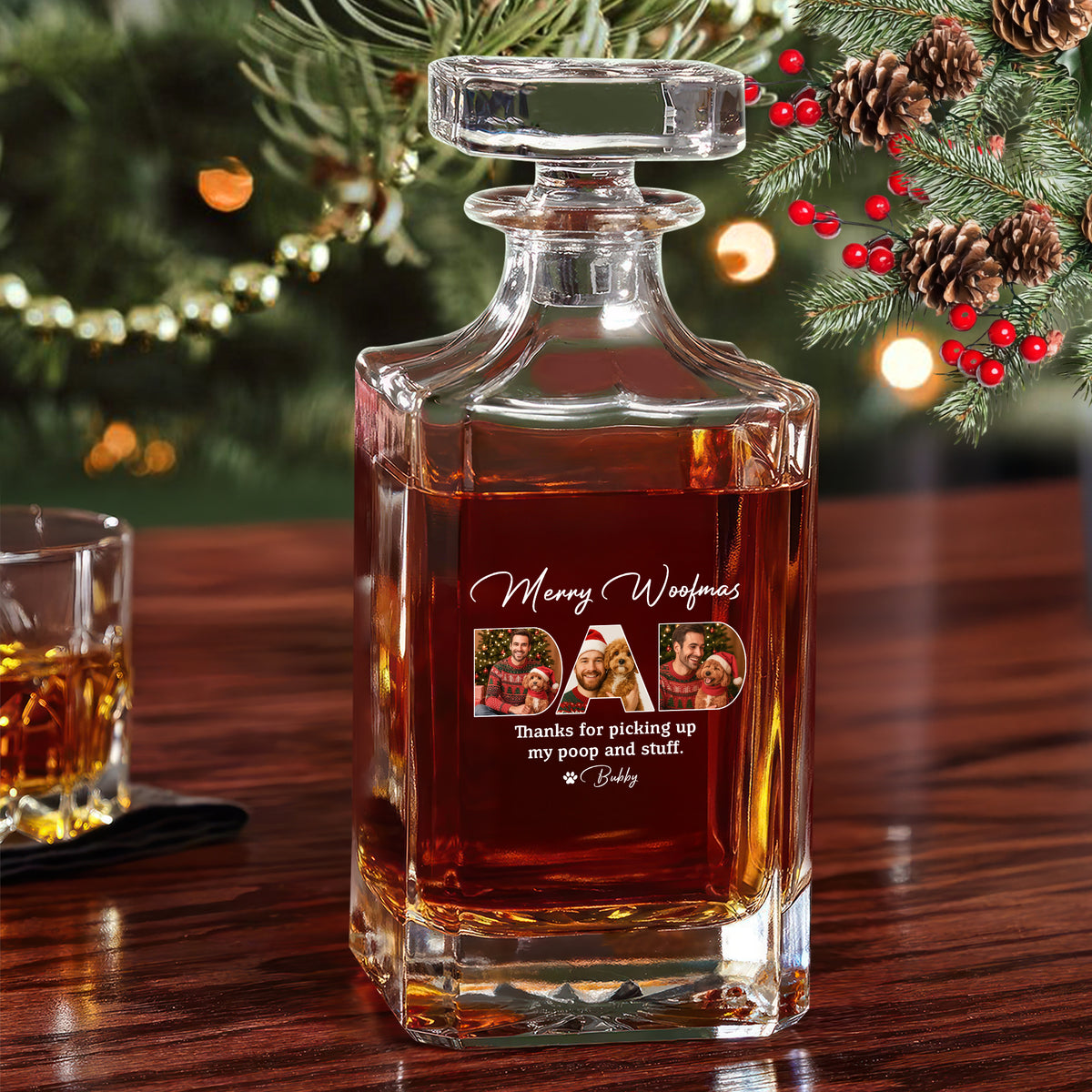 Custom Photo Thanks For Picking Up My Poop And Stuff Decanter Gift For Dog Lovers HO82 894500