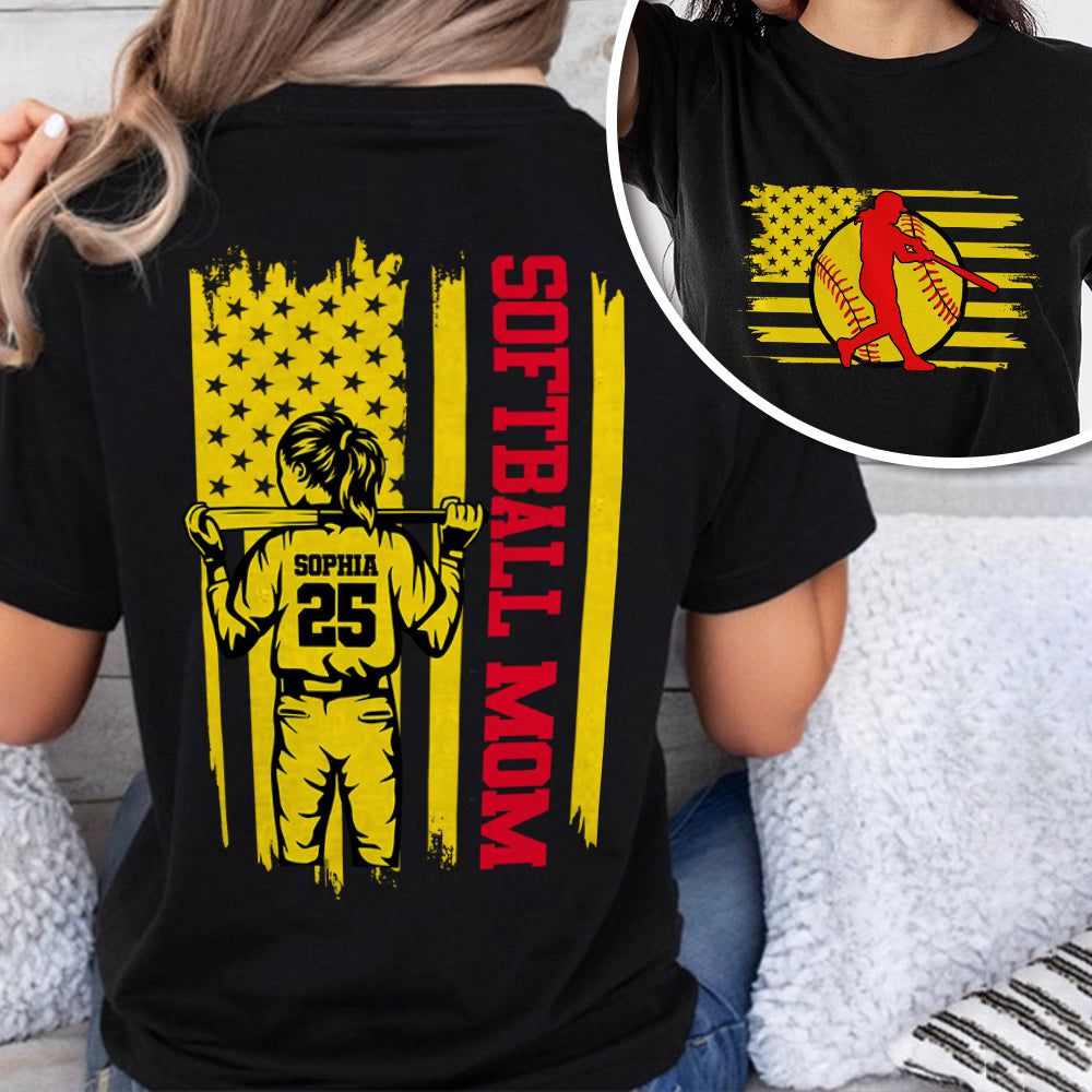 Softball Mom, Softball Dad Dark Shirt Personalized Gift For Mother's Day, Father's Day HO82 893542