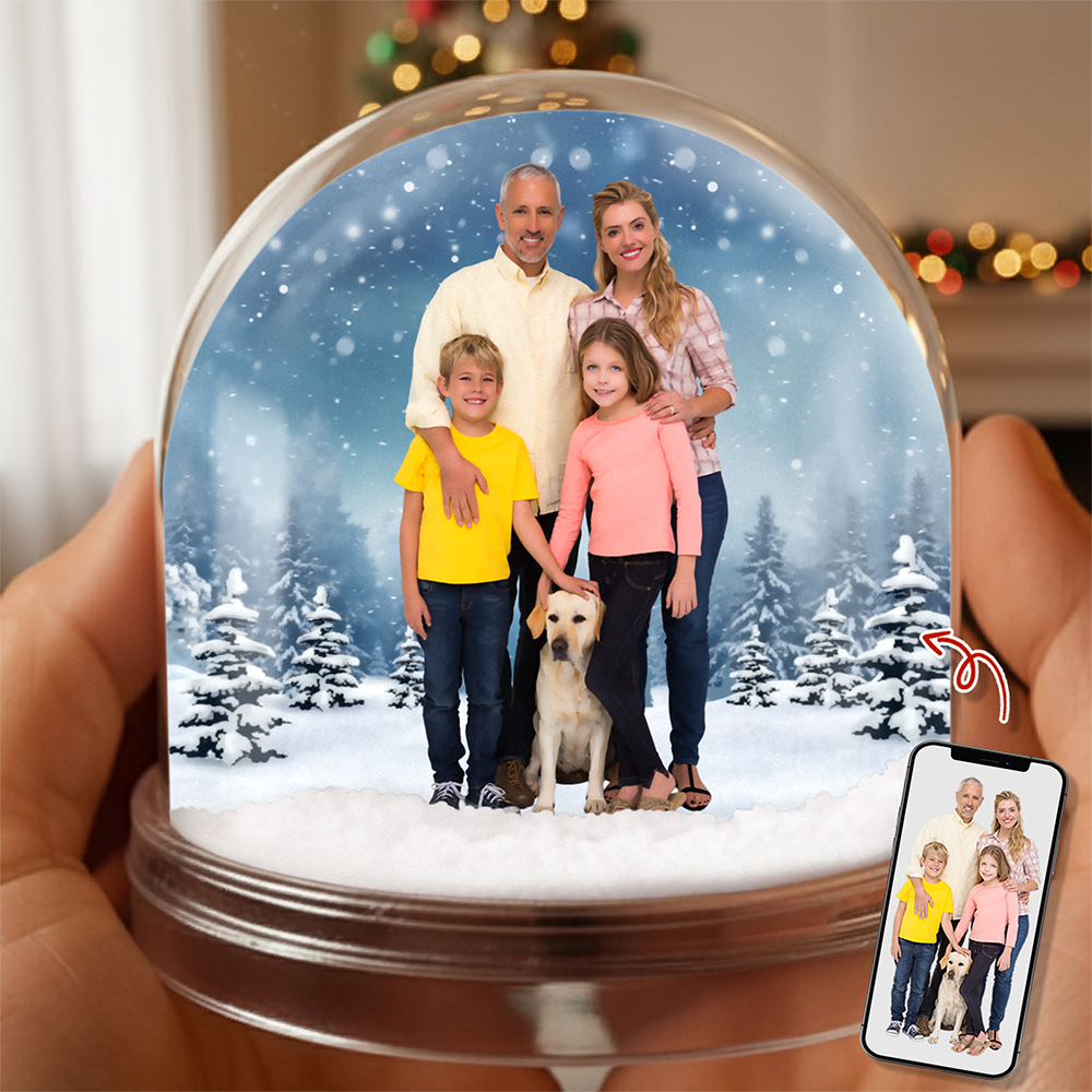 Custom Family Photo Acrylic Snow Globe TH10 896499