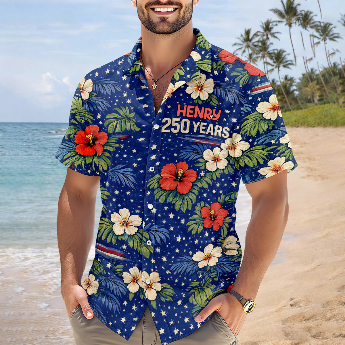 Custom Name 250 Years Semiquincentennial Eagles Tropical Hawaii Shirt LM32 899109