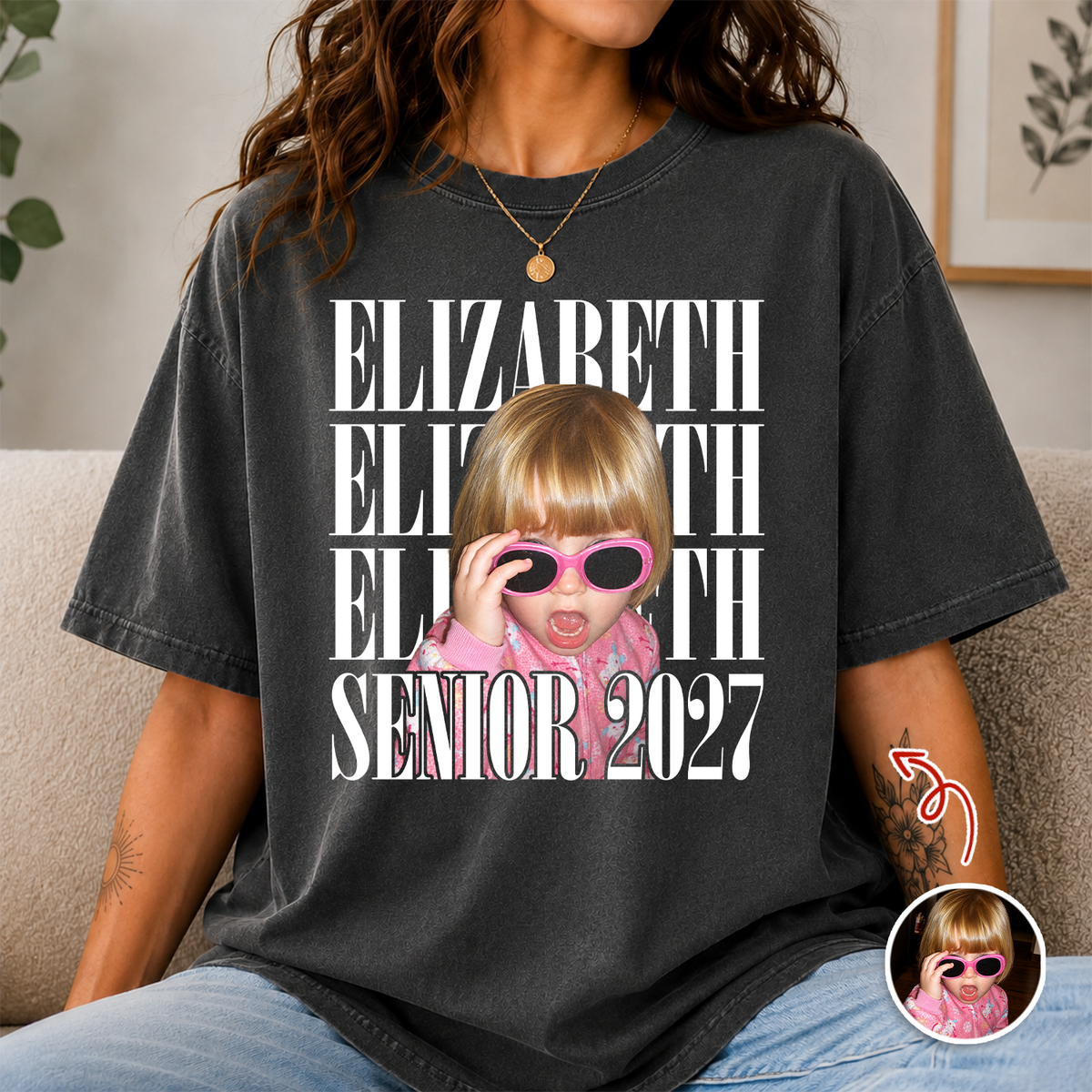 Custom Photo & Name Vintage Senior 2027 Comfort Shirt TH10 170597