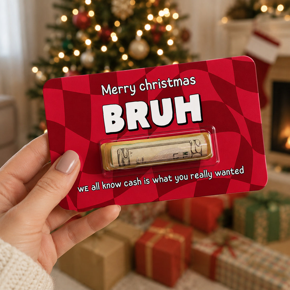 Merry Christmas Bruh Funny Money Holder Card Gift For Birthday, Holiday, Christmas LM32 669725