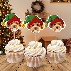 Custom Photo Cute Dog Cupcake Topper Christmas Gift For Dog Lovers TH10 894753