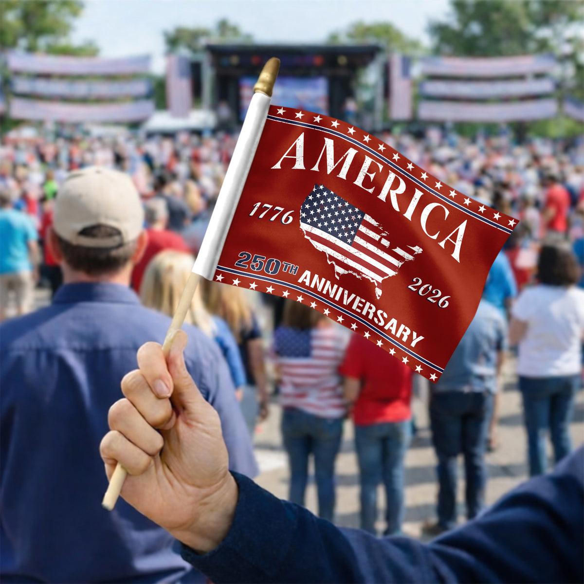 1776 - 2026 America 250th Anniversary Handheld Flag HA75 898850