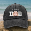 Custom Photo Kid Dad Washed Denim Baseball Cap HA75 892504
