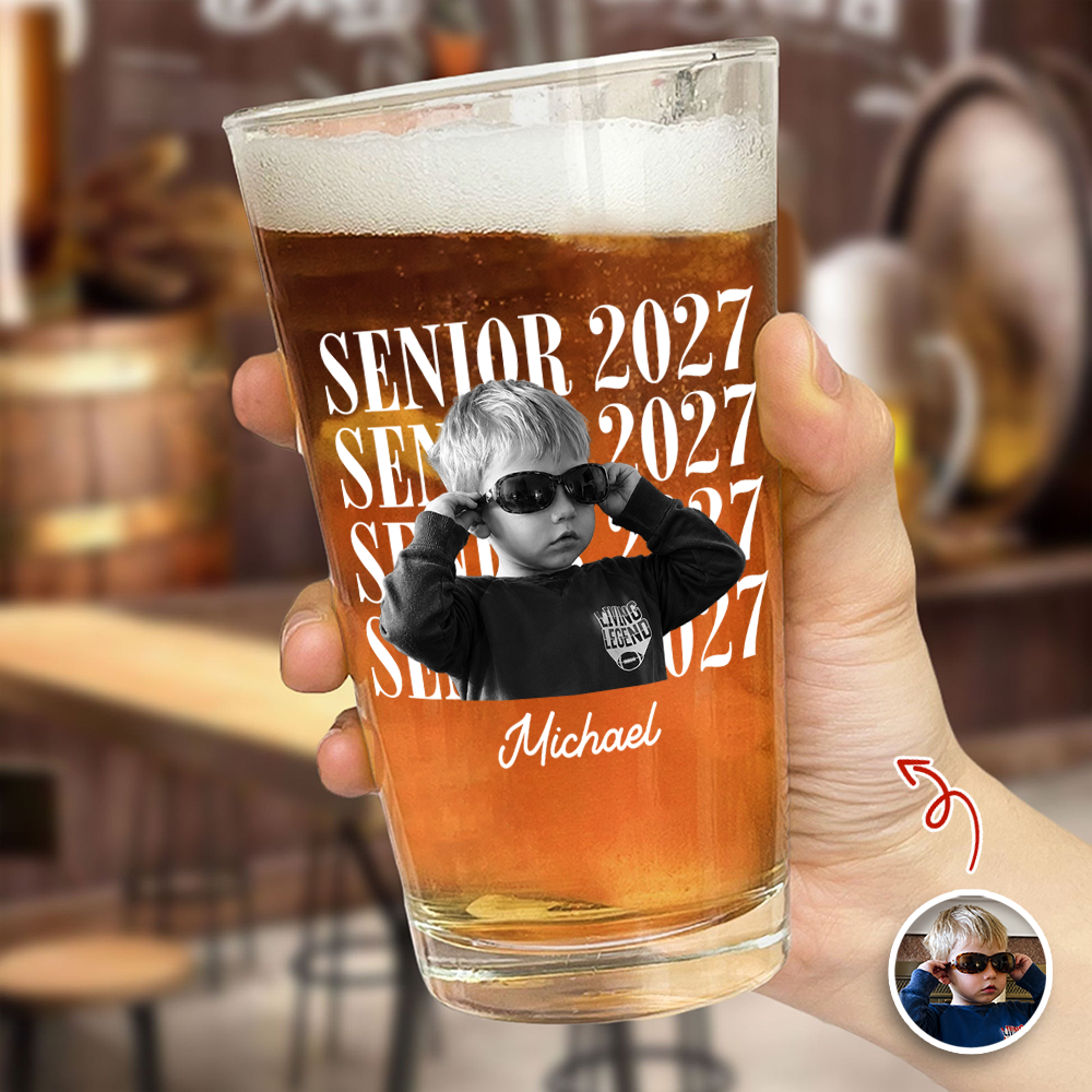Custom Photo Senior 2027 Print Beer Glass TH10 170623