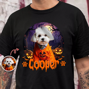 Custom Dog Cat Photo Funny Ghost Halloween Dark Shirt HO82 894978