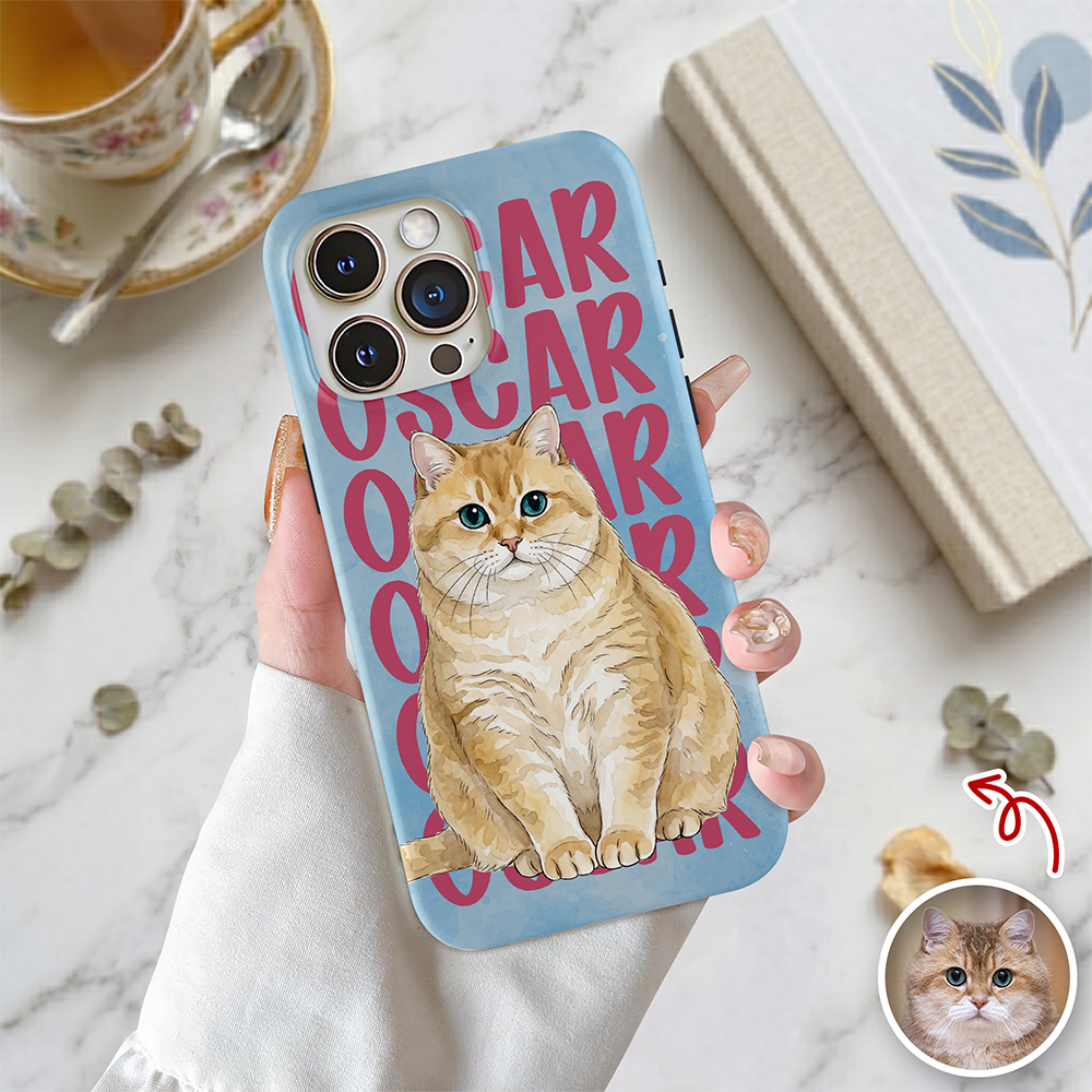 Custom Pet Portrait & Name Watercolor Style Gift For Pet Owners Phone Case TH10 170277